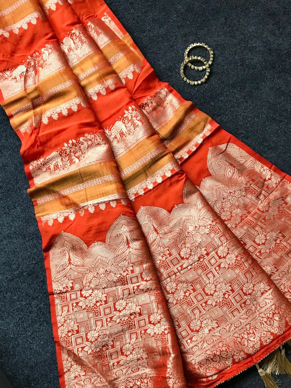 Khadi crape silk weaving saree