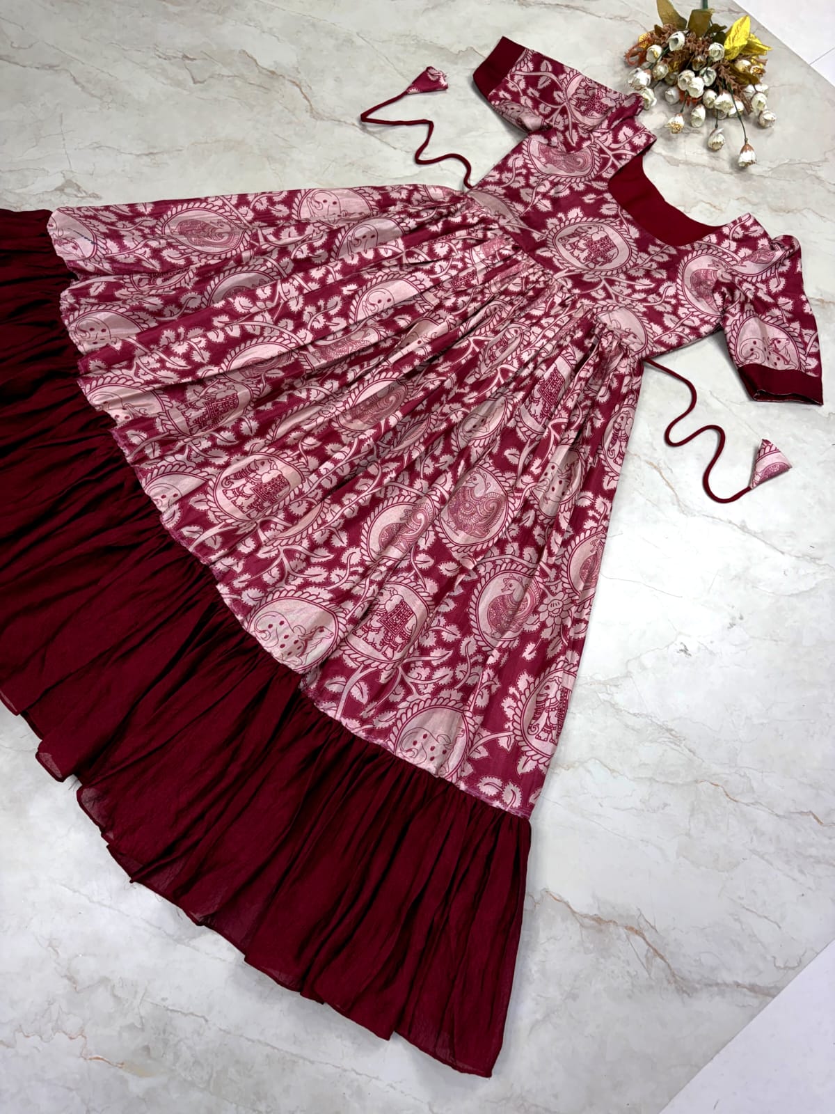 Kalamkari vichitra silk gown ✨