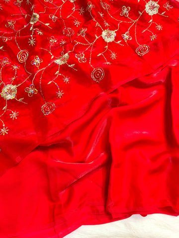 Two tone heavy space silk designer saree