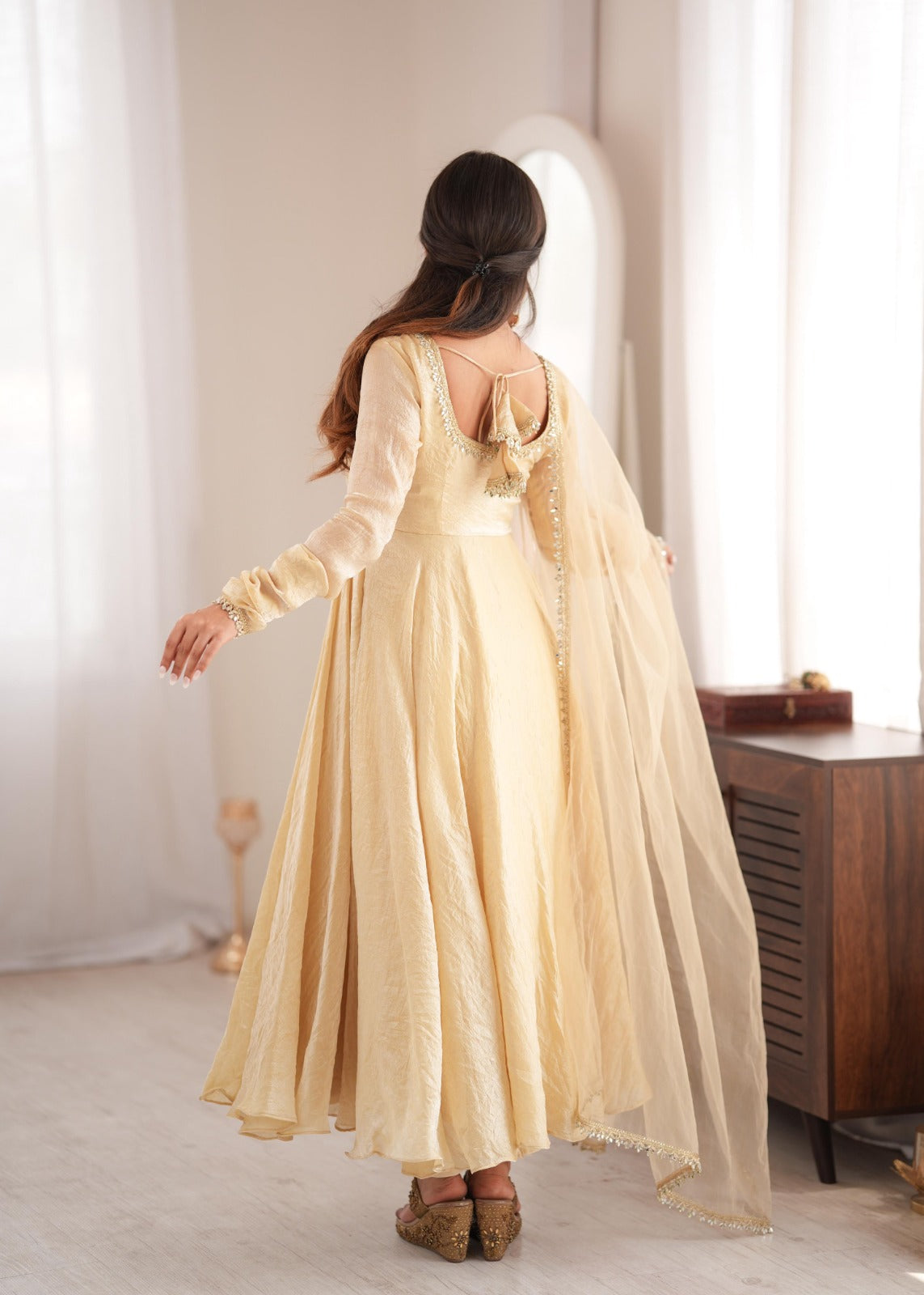 Crush mirror work anarkali suit ✨