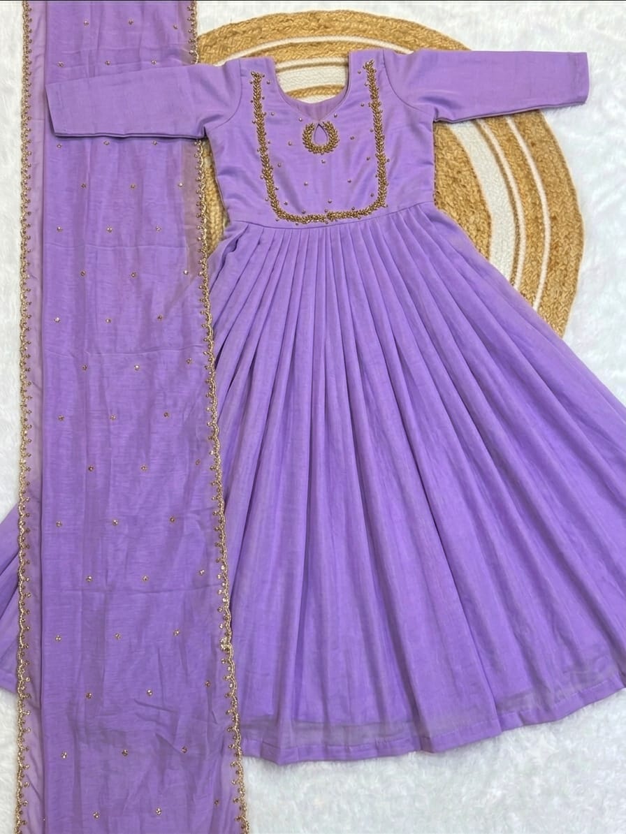 Vichitra silk anarkali suit ✨