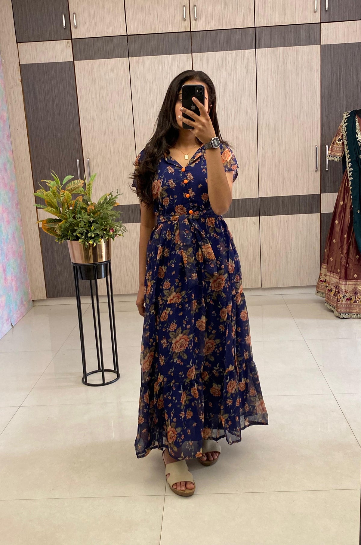 Shiffon floral 🌺 printed frock