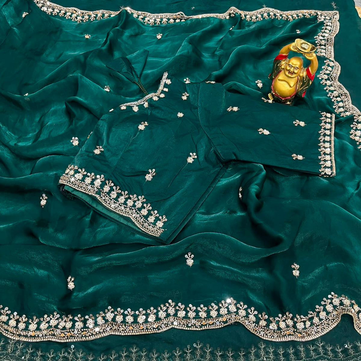 Grand party wear saree ✨ with stritched blouse