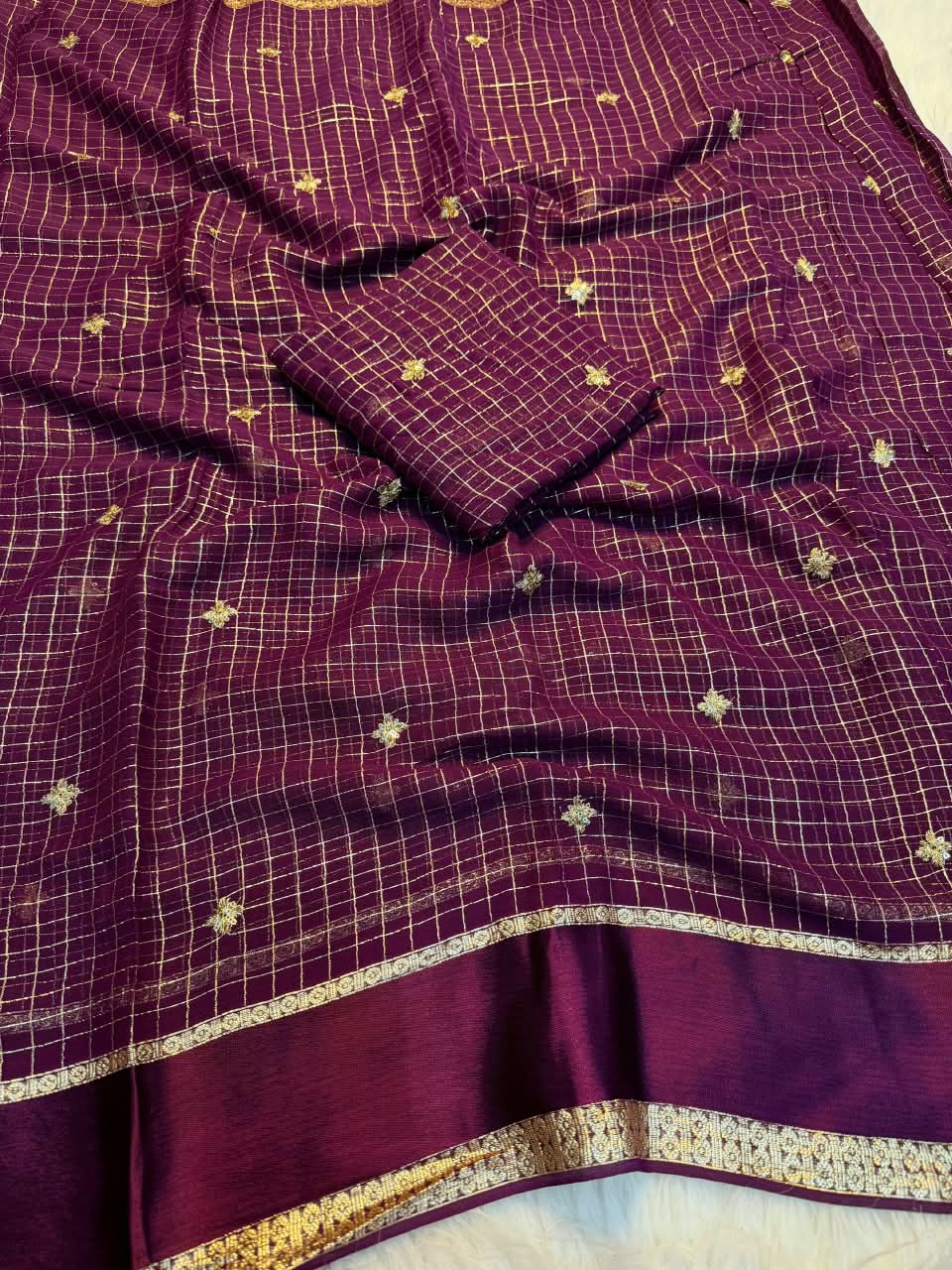 Viscose georgette sequence full worked saree