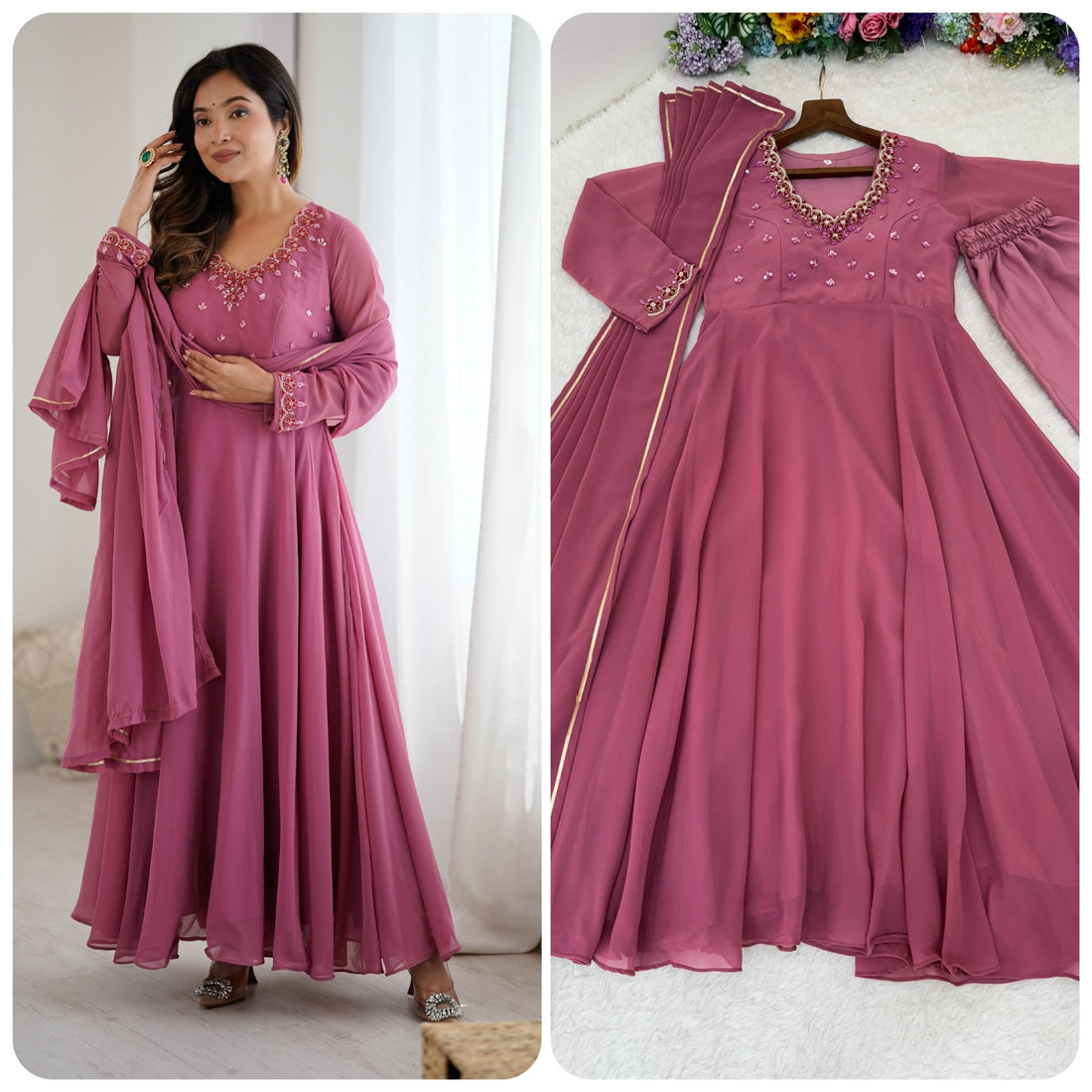 Fox georgette gown