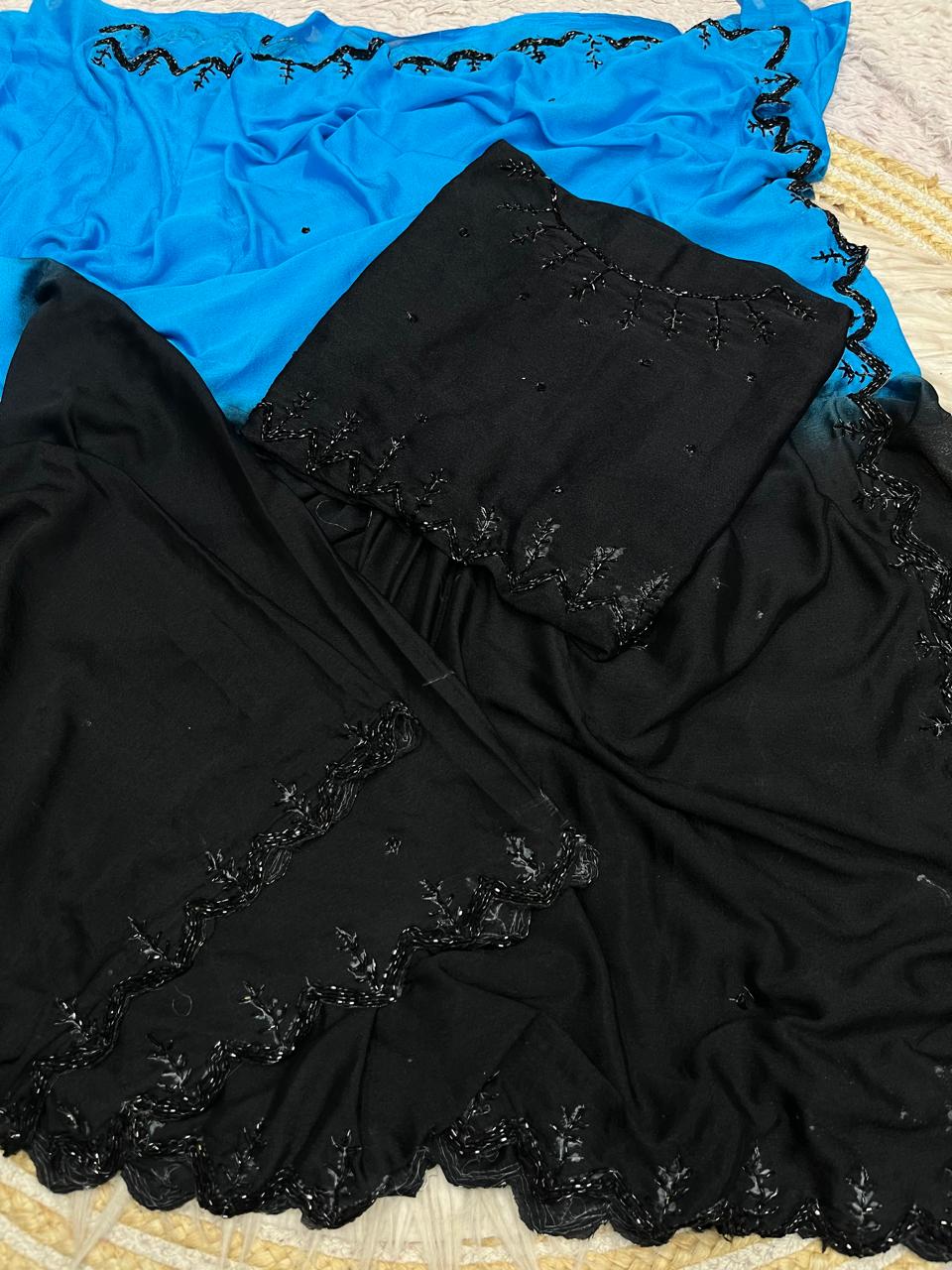 Dual shade Viscose chinnon saree