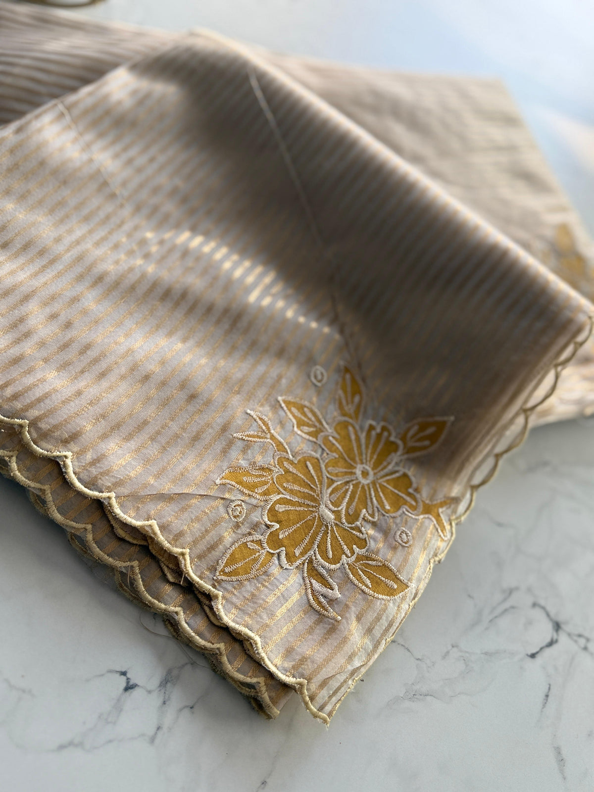 Premium Organza applique work saree