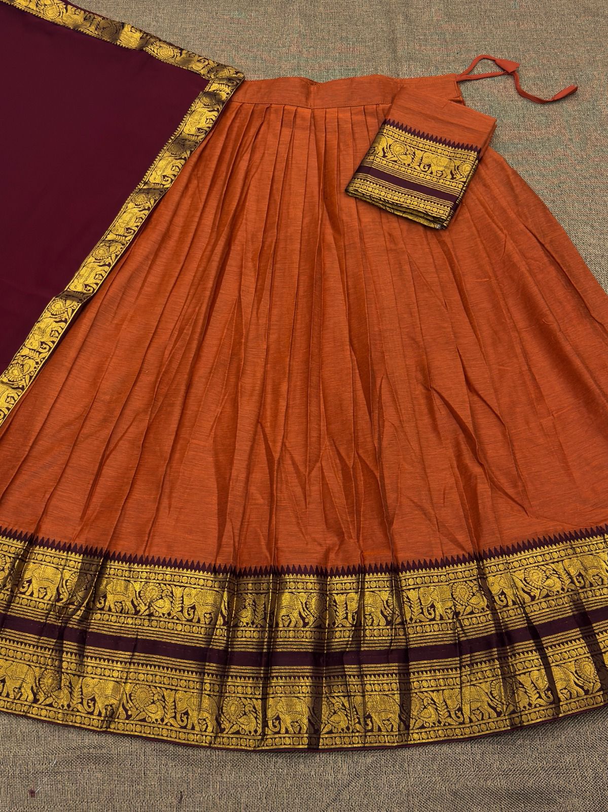Vintage look kanjivaram silk lehengas
