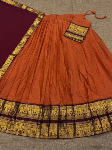 Vintage look kanjivaram silk lehengas