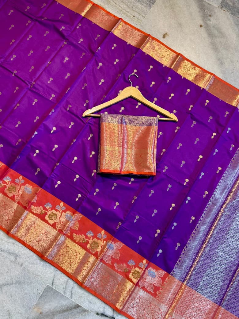 Benaresi flower 🌷 design soft katan saree ✨