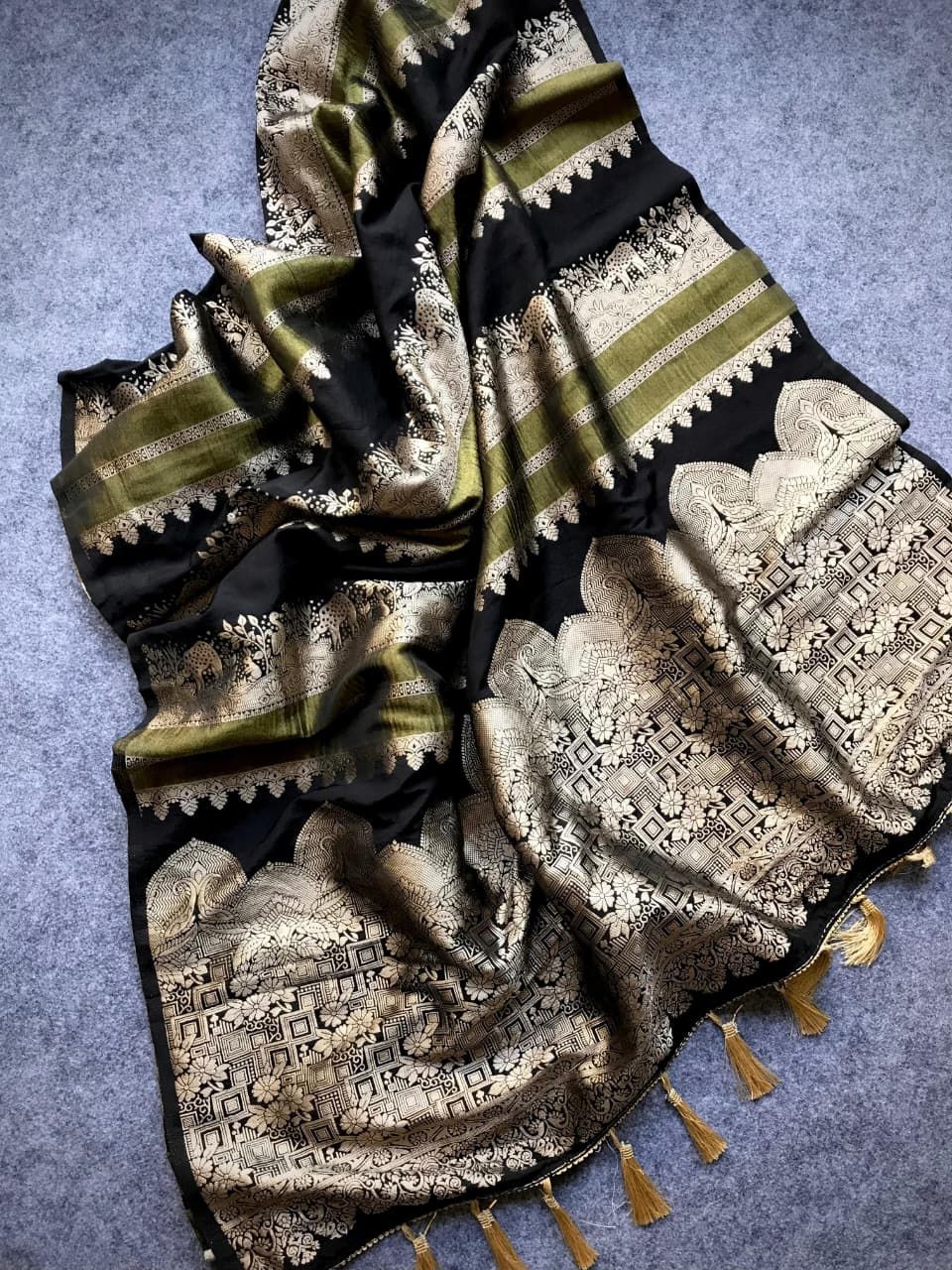 Khadi crape silk weaving saree