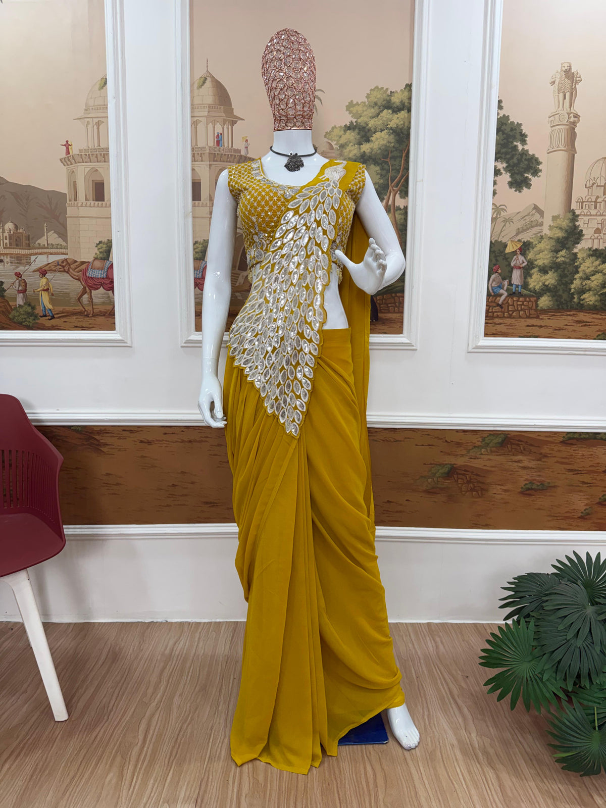 peacock design 1 min saree