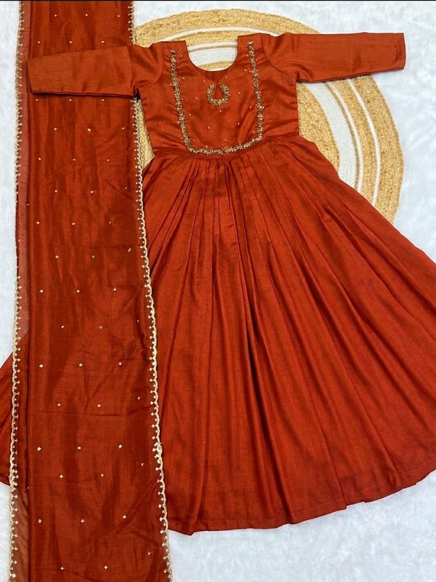 Vichitra silk anarkali suit ✨