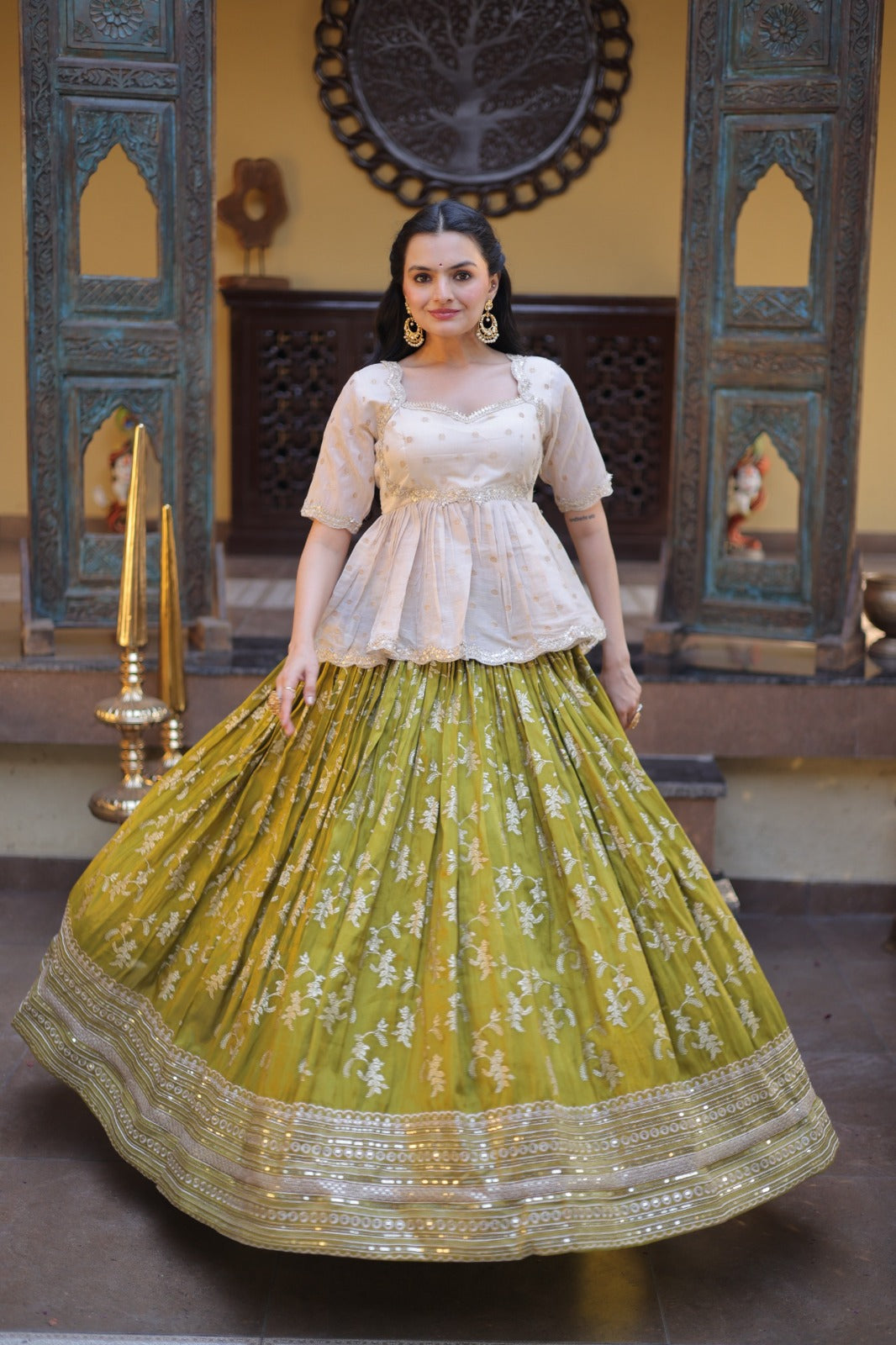 Designer viscose Jacquard lehenga choli