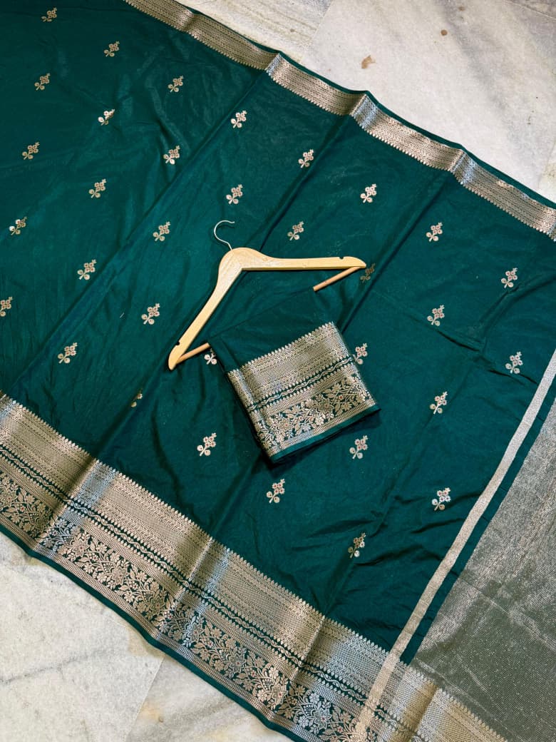 Banarasi katan silk fabric saree