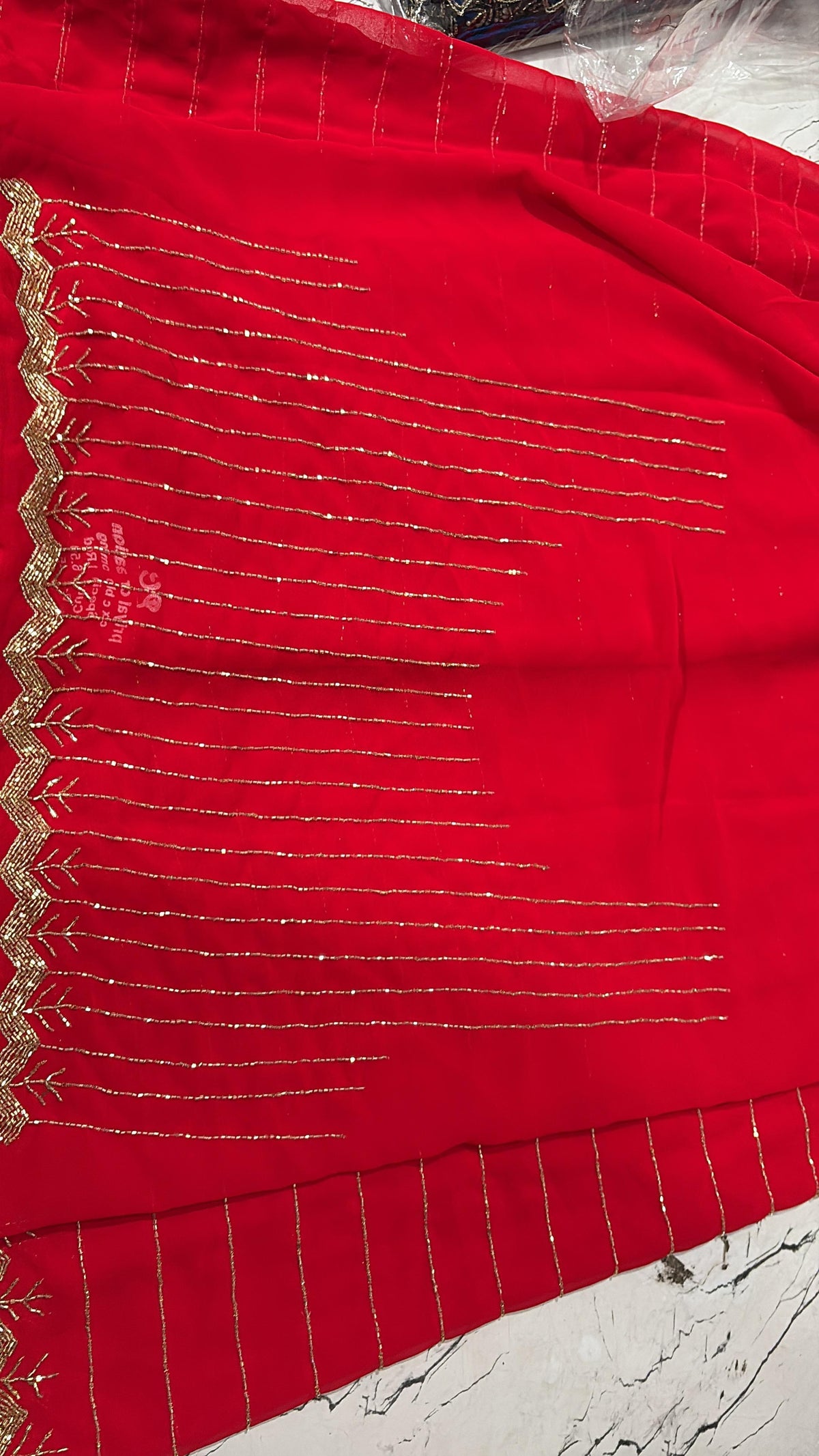 Pure georgette kadhana work saree