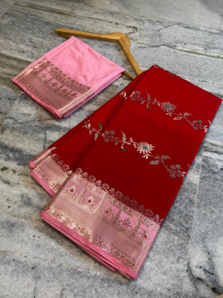 Lahariya design benaresi katan silk saree ✨