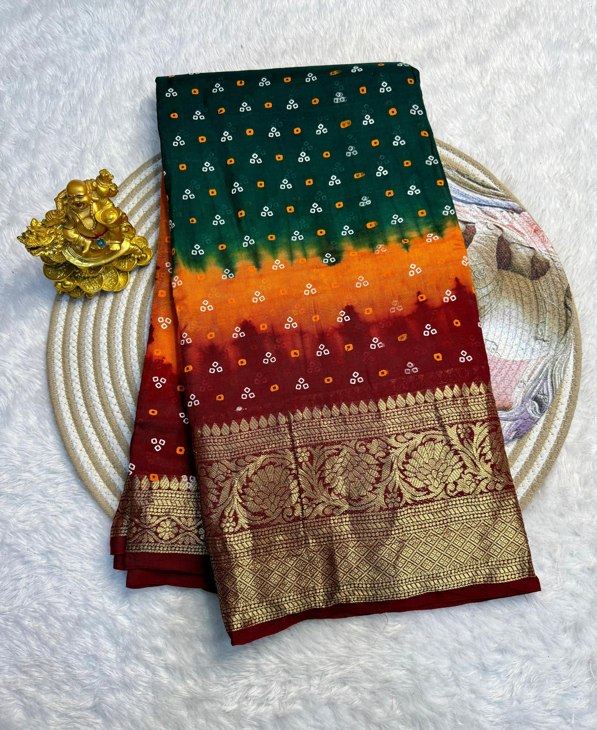 Kanjivaram bandhini silk saree