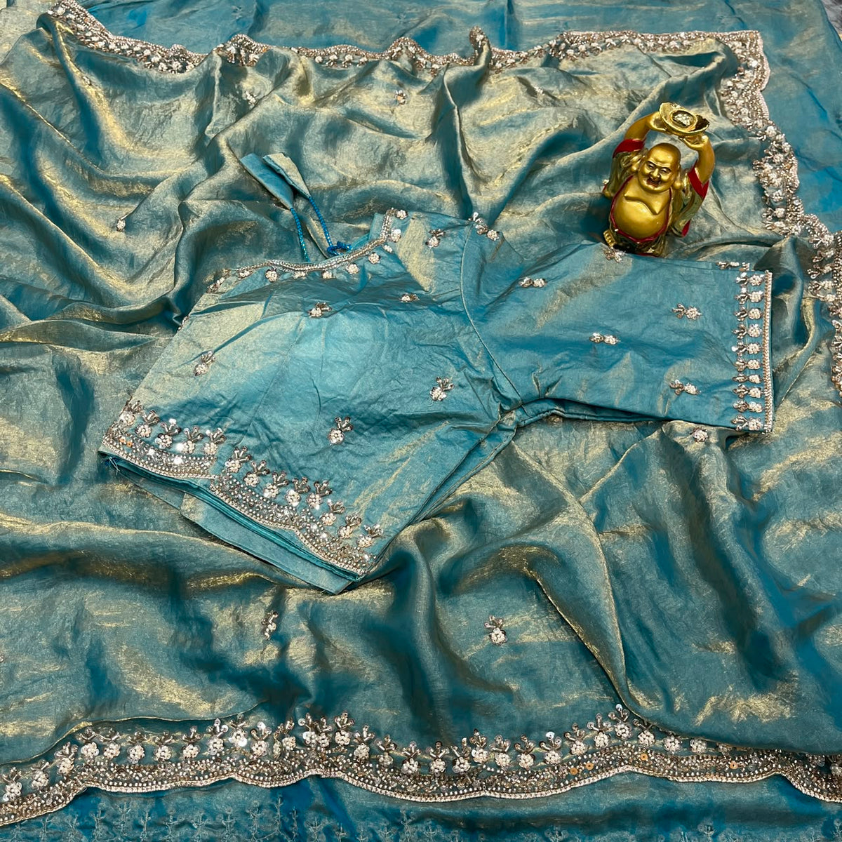 Grand party wear saree ✨ with stritched blouse
