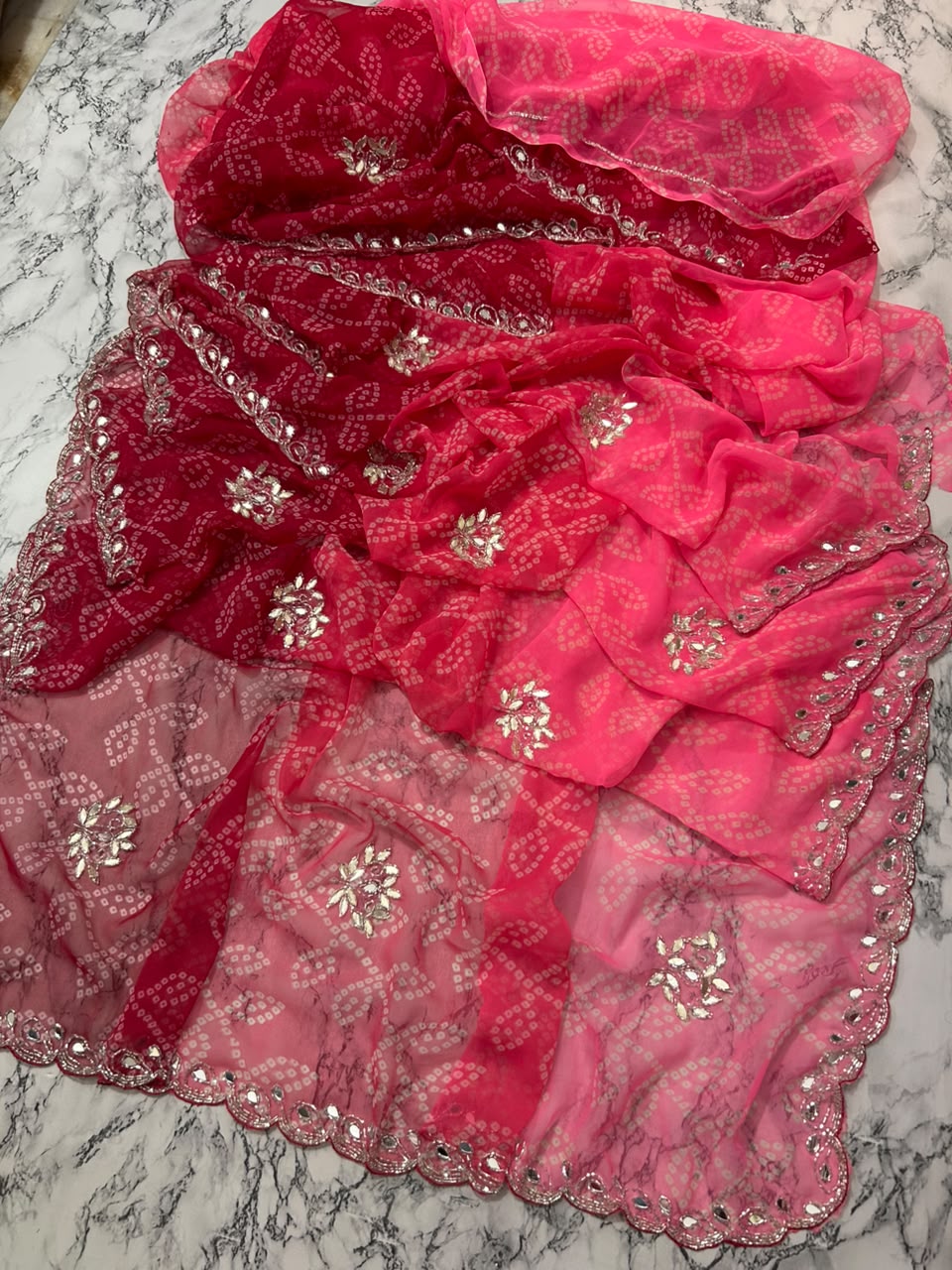 Synthetic georgette handwork saree