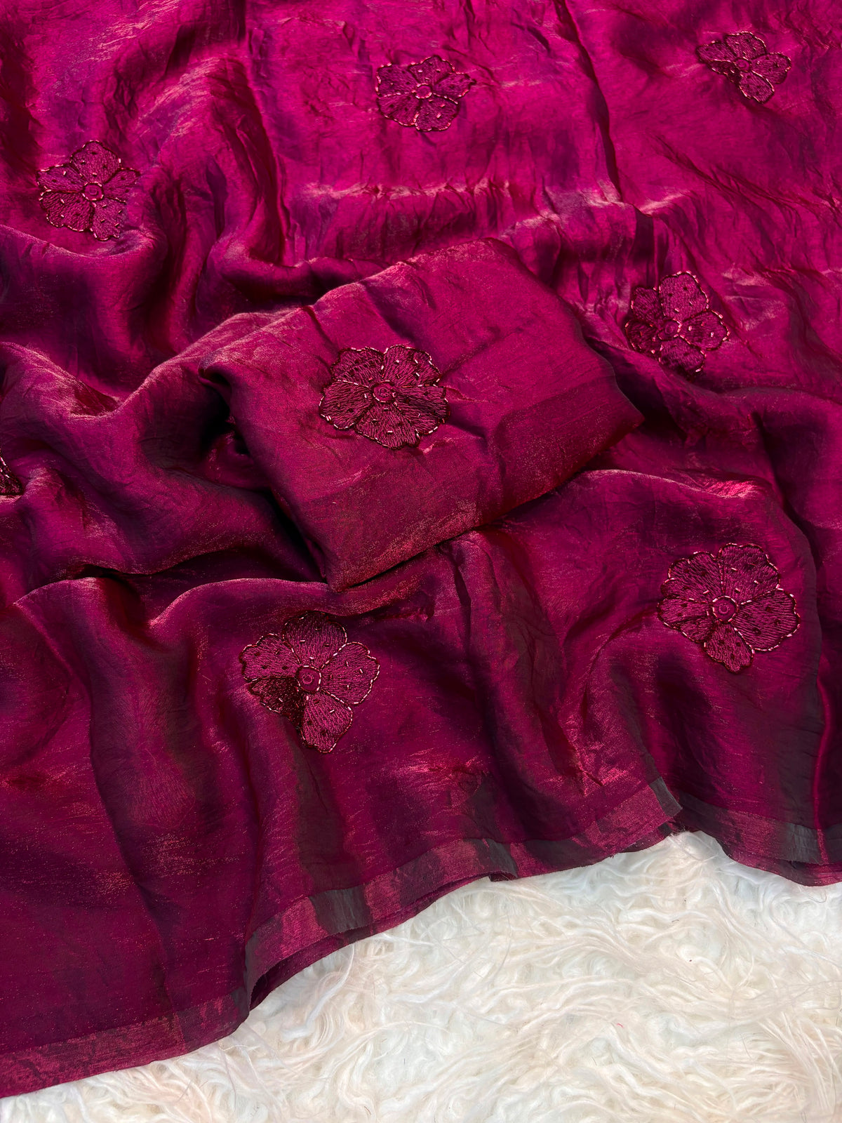 Space satin  work sarees✨