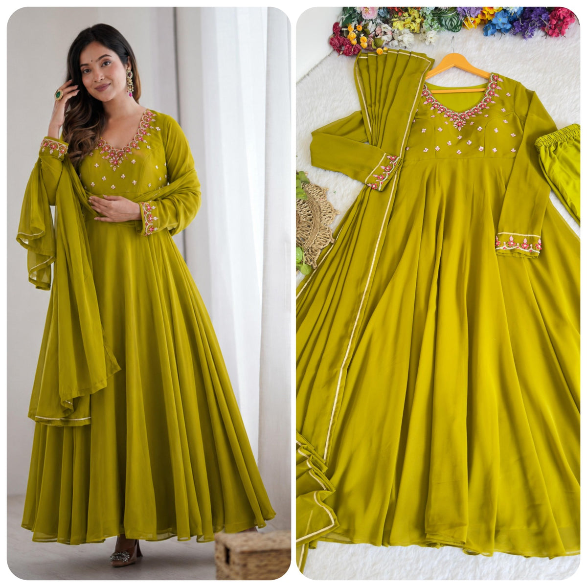 Fox georgette gown