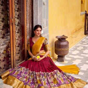 Chenderi kalamkari lehenga