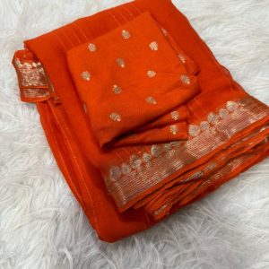 Viscose Georgette sequence lines saree