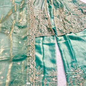 Designer space silk sharara set