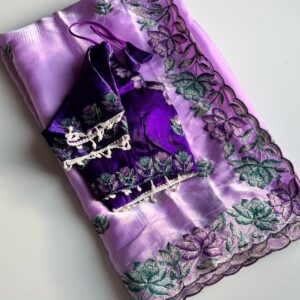 Jimichoo lotus embroidery design saree