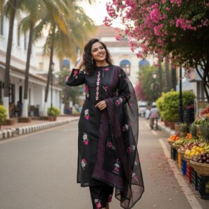 Roman silk kurthi set