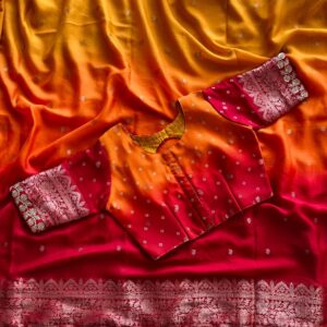 SMOOTH SILK SAREE FABRIC HEAVY JEQARD BORDER