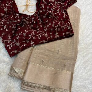 Check viscose sequence buties saree
