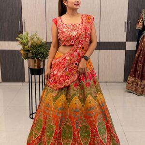New super embroidery cording work lehenga choli set