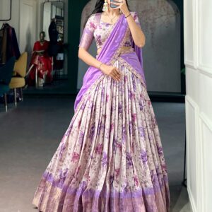 Elegant Dola checks floral 🌺 lehenga set