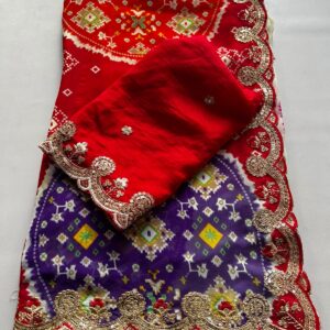 Bandhini design sequence work saree